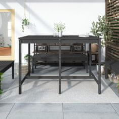 Petromila vidaXL Záhradný stolík sivý 159,5x82,5x110 cm borovicový masív