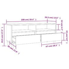 Vidaxl TV skrinka čierna 100x34,5x44,5 cm spracované drevo