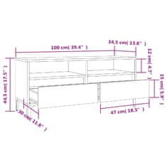 Vidaxl TV skrinka hnedý dub 100x34,5x44,5 cm kompozitné drevo