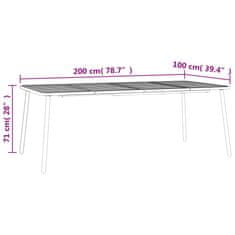 Petromila vidaXL Záhradný stôl antracitový 200x100x71 cm oceľ