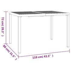 Petromila vidaXL Záhradný stôl antracitový 110x80x72 cm oceľ