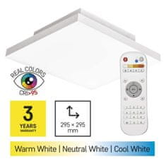 EMOS EMOS LED prisadené svietidlo EXCLUSIVE, štvorcové 18W frameless, stmiev. so zmenou CCT, CRI a gt;95 ZM5181