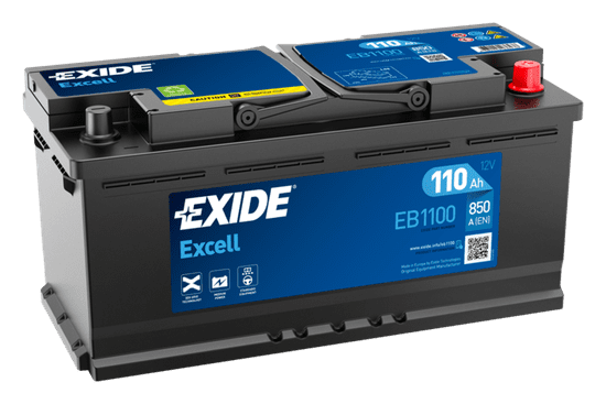 Exide Excell 110Ah Autobatéria , 12V , 850A , EB1100