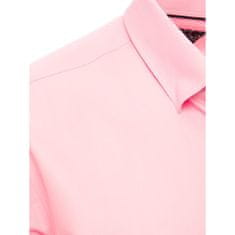Dstreet Pánska košeľa s krátkym rukávom SARA ružová kx0994 XL