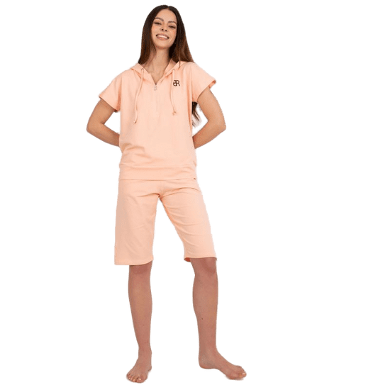 BERRAK Dámske bavlnené pyžamo so šortkami NICOLETA broskyňová BR-PI-9186_398781 XL