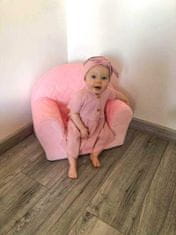 NEW BABY Detské kresielko z Velvet Obláčiky ružové