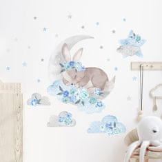 BAYO Samolepka na stenu Spiaci králik modrá