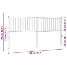 Vidaxl Kovové čelo postele, biele 180 cm