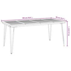 Vidaxl Záhradný stôl so sponkovými nohami 180x90x75 cm akáciový masív