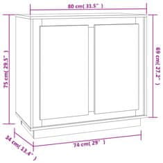 Petromila vidaXL Komoda dymový dub 80x34x75 cm kompozitné drevo