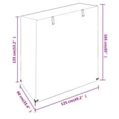 Vidaxl Kryt na hojdaciu lavicu 8 očiek 125x90x135/165 cm polyetylén