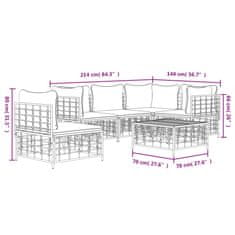 Petromila vidaXL 6-dielna záhradná sedacia sada s vankúšmi antracitová polyratan