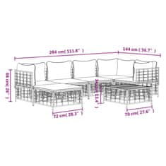 Petromila vidaXL 7-dielna záhradná sedacia sada s vankúšmi antracitová polyratan