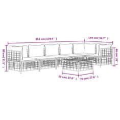 Petromila vidaXL 7-dielna záhradná sedacia sada s vankúšmi antracitová polyratan