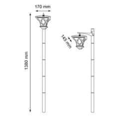 LUMILED Solárna záhradná lampa LED do zeme RIBES 150cm