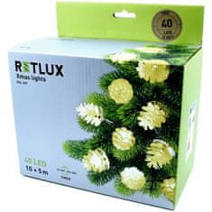 Retlux RXL 369 Vianočná reťaz so šiškami 40 LED 10+5m, teplá biela 50004431