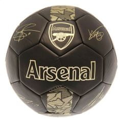 FAN SHOP SLOVAKIA Futbalová lopta Arsenal FC, čierny, zlatý znak, podpisy, veľ. 5
