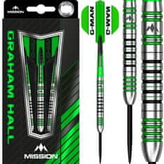 Mission Šípky Steel Graham Hall - Black & Green - 22g