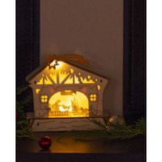 Retlux RXL 345 Vianočné dekorácie - jasličky z drevenej preglejky 4LED, teplá biela 50003940