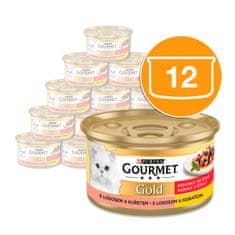 Gourmet GOLD losos a kura v šťave 12x85 g