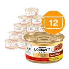 Gourmet GOLD hovädzie a kura v omáčke 12x85 g