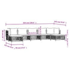 Petromila vidaXL 7-dielna záhradná sedacia súprava s podložkami biela oceľ