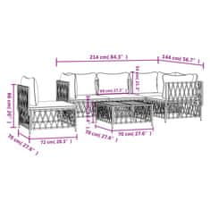 Petromila vidaXL 6-dielna záhradná sedacia súprava s podložkami antracitová oceľ