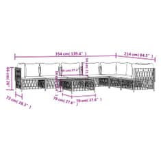 Petromila vidaXL 8-dielna záhradná sedacia súprava s podložkami biela oceľ