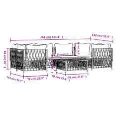 Petromila vidaXL 7-dielna záhradná sedacia súprava s podložkami biela oceľ