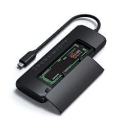 Satechi USB-C HYBRID MULTIPORT ADAPTER s priestorom pre externý disk SSD, čierny