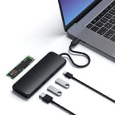 Satechi USB-C HYBRID MULTIPORT ADAPTER s priestorom pre externý disk SSD, čierny