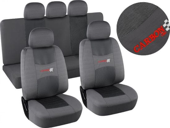 Compass Poťahy sedadiel sada 9ks CARBON LIGHT šedé AIRBAG