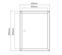 BOBIMARKET biele kontrolné dvierka s kovovým krytom a zámkom 60x50