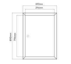 BOBIMARKET biele kontrolné dvierka s kovovým krytom a zámkom 30x80