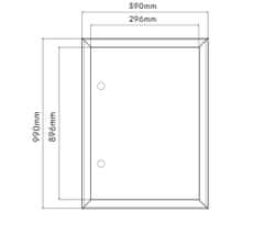 BOBIMARKET biele kontrolné dvierka s kovovým krytom a zámkom 30x90