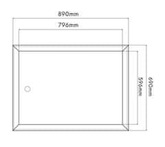 biele kontrolné dvierka s kovovým krytom 80x60