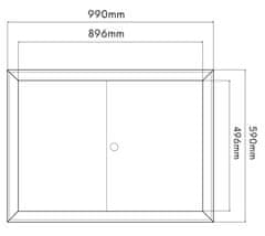 BOBIMARKET revízne dvere s kovovým krytom a zámkom 90x50