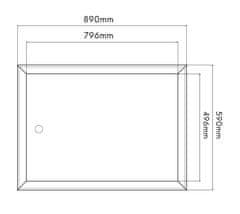 BOBIMARKET biele kontrolné dvierka s kovovým krytom 80x50