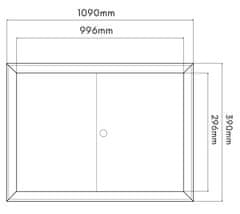 BOBIMARKET biele kontrolné dvierka s kovovým krytom a zámkom 100x30