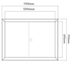 BOBIMARKET biele kontrolné dvierka s kovovým krytom a zámkom 110x70