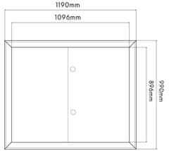 BOBIMARKET biele kontrolné dvierka s kovovým krytom a zámkom 110x90