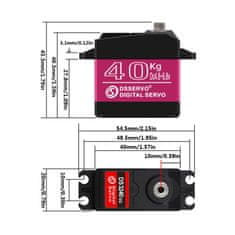 YUNIQUE GREEN-CLEAN Digitálny servomotor DS3240 7.4V 40KG s 25T kamerami pre robotický model nákladného vozidla Baja Car 1/10 (180 stupňov)