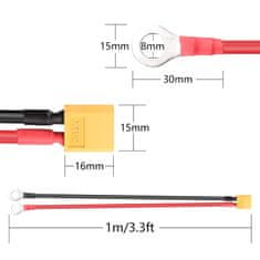 YUNIQUE GREEN-CLEAN XT60 A O Ring, konektorový kábel XT60 male A O Ring, s kremíkovým drôtom 1 Mt 12AWG, pre batériu RC Lipo FPV Drone Racing (1M)