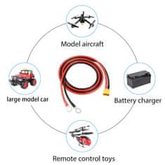 YUNIQUE GREEN-CLEAN XT60 A O Ring, konektorový kábel XT60 male A O Ring, s kremíkovým drôtom 1 Mt 12AWG, pre batériu RC Lipo FPV Drone Racing (1M)