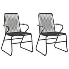 Petromila vidaXL Záhradné stoličky 2 ks čierne 58x59x85,5 cm PVC ratan