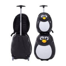 bHome Detský cestovný kufor a batôžik Tučniak 29 l