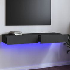 Vidaxl TV skrinka s LED svetlami sivá 120x35x15,5 cm