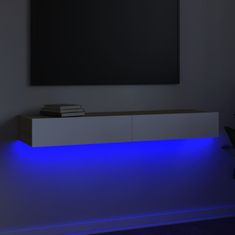 Vidaxl TV skrinka s LED svetlami biela a dub sonoma 120x30x15,5 cm