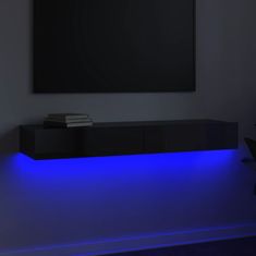 Vidaxl TV skrinka s LED svetlami lesklá sivá 120x35x15,5 cm