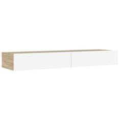 Vidaxl TV skrinka s LED svetlami biela a dub sonoma 120x30x15,5 cm